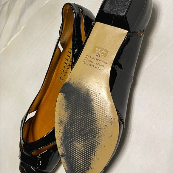Black Patent Leather flats open toe - Picture 3 of 3
